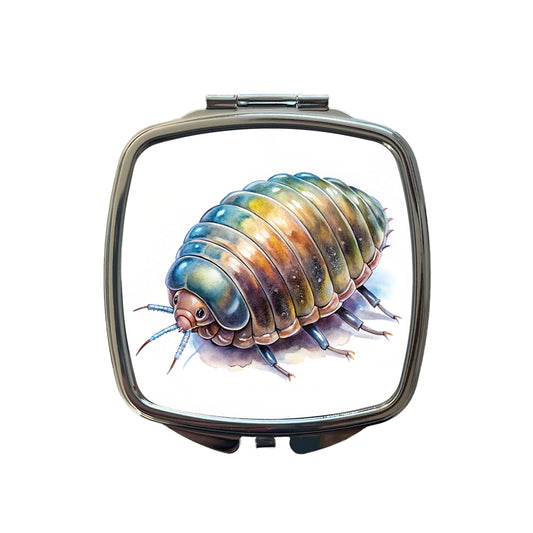 Pill Bug Watercolor Small Travel Purse Handbag Pocket Makeup Compact Mirror
