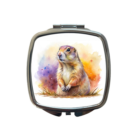 Prairie Dog Watercolor Small Travel Purse Handbag Pocket Makeup Compact Mirror