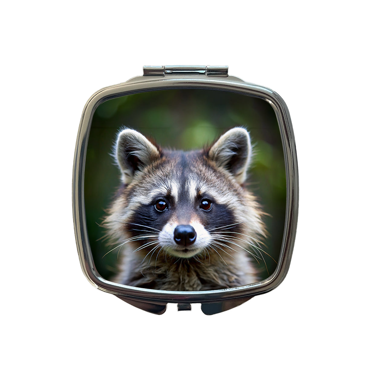Raccoon Face Small Travel Purse Handbag Pocket Makeup Compact Mirror