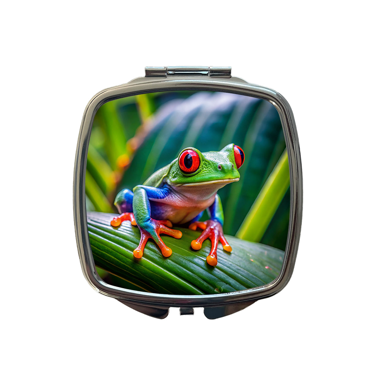 Red Eyed Tree Frog Small Travel Purse Handbag Pocket Makeup Compact Mirror