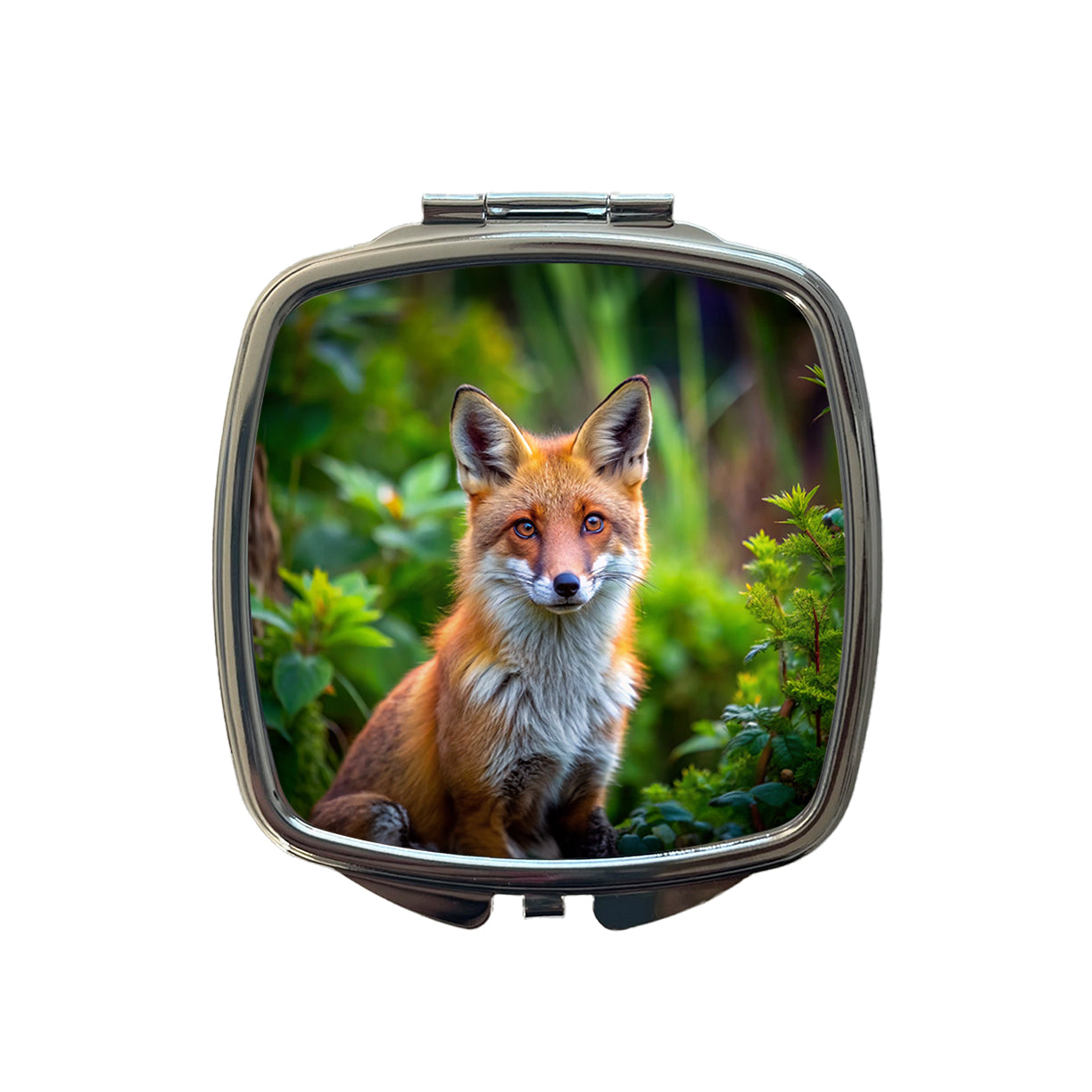 Red Fox Small Travel Purse Handbag Pocket Makeup Compact Mirror