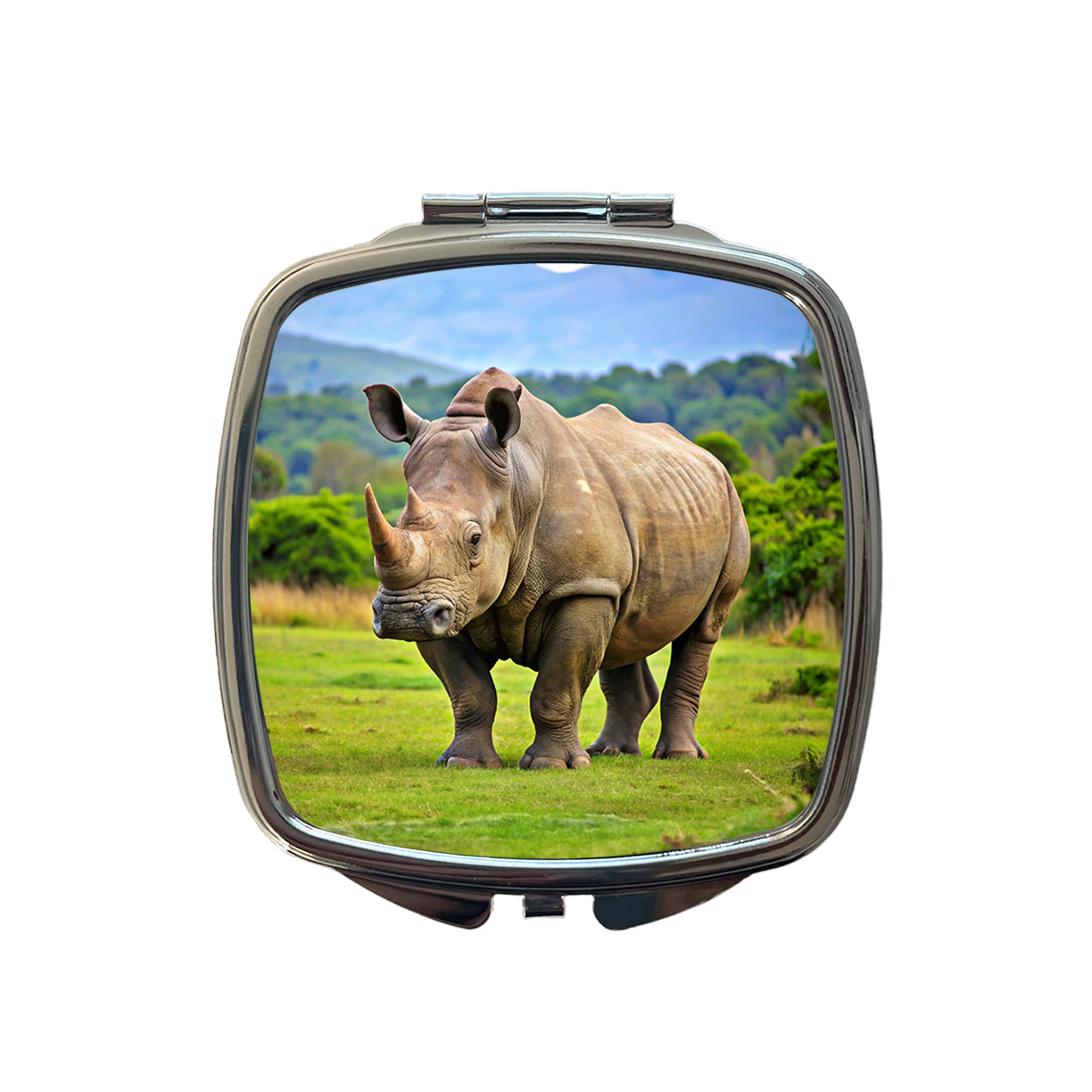 Rhinoceros Small Travel Purse Handbag Pocket Makeup Compact Mirror