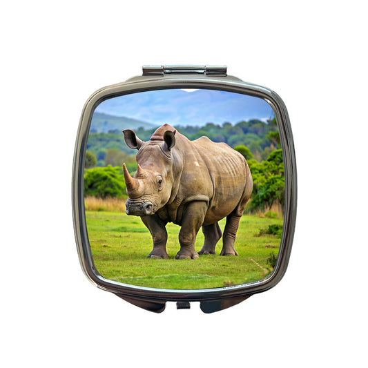 Rhinoceros Small Travel Purse Handbag Pocket Makeup Compact Mirror