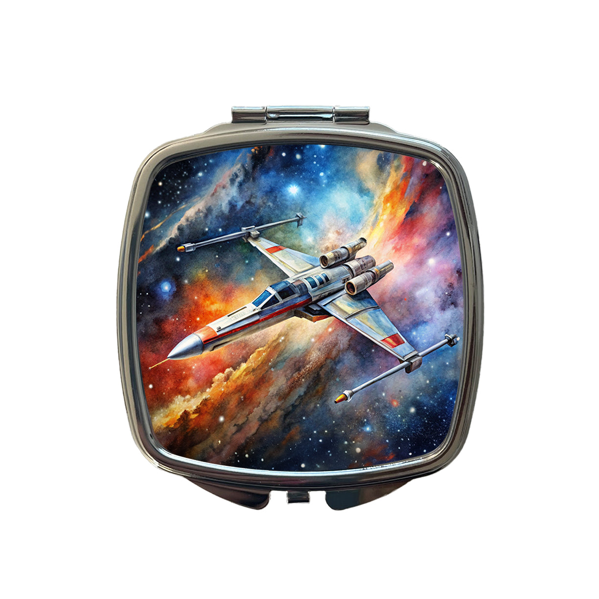 Sci-fi Space Starfighter Small Travel Purse Handbag Pocket Makeup Compact Mirror