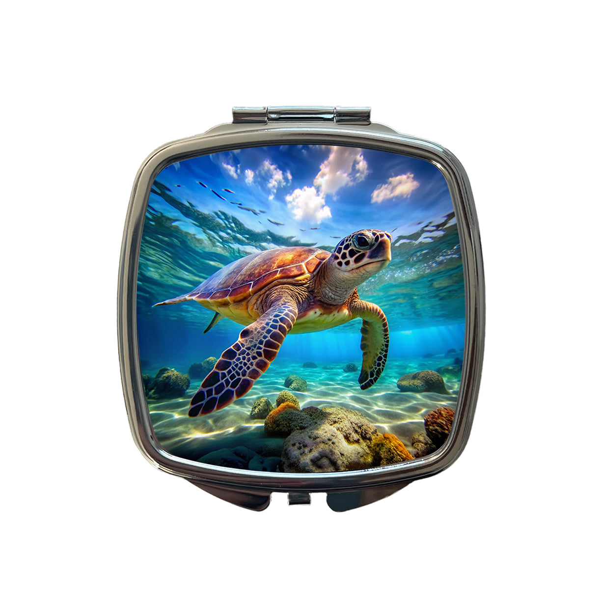 Sea Turtle Small Travel Purse Handbag Pocket Makeup Compact Mirror