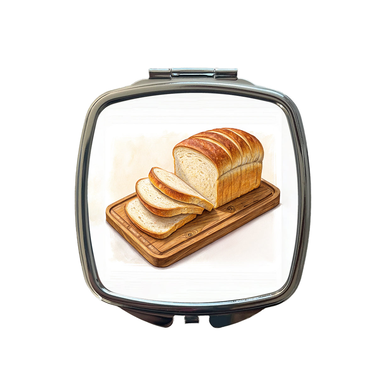 Sliced Bread Best Thing Since Small Travel Purse Handbag Pocket Makeup Compact Mirror