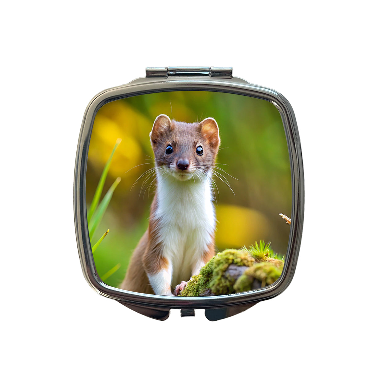 Stoat Ermine Small Travel Purse Handbag Pocket Makeup Compact Mirror