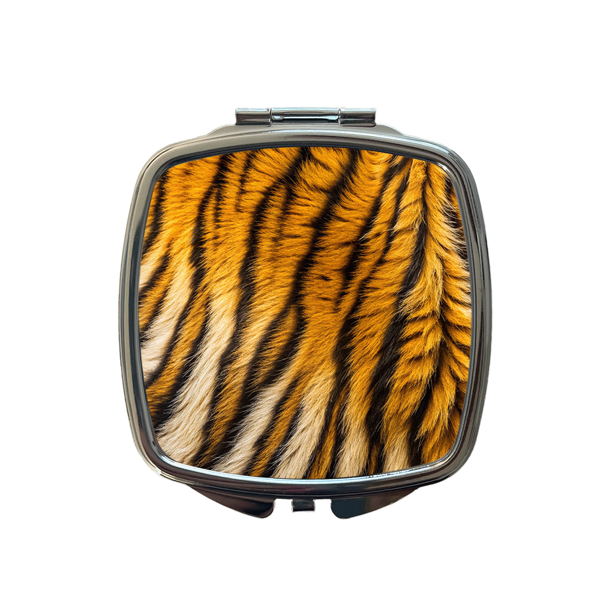 Tiger Stripes Fur Pattern Small Travel Purse Handbag Pocket Makeup Compact Mirror