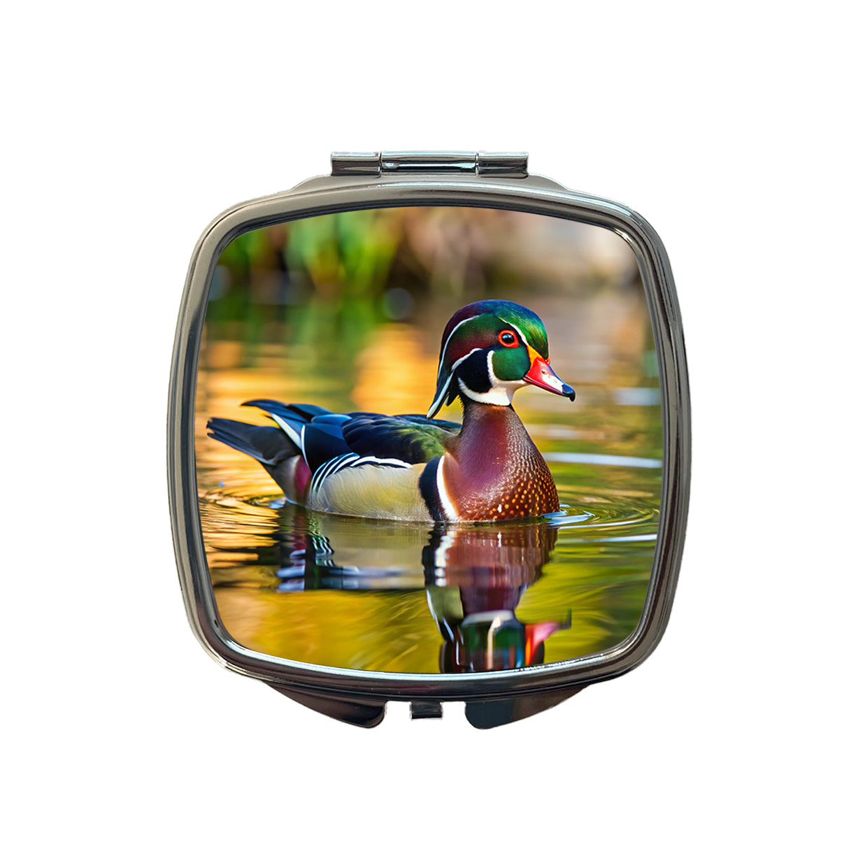 Wood Duck Small Travel Purse Handbag Pocket Makeup Compact Mirror