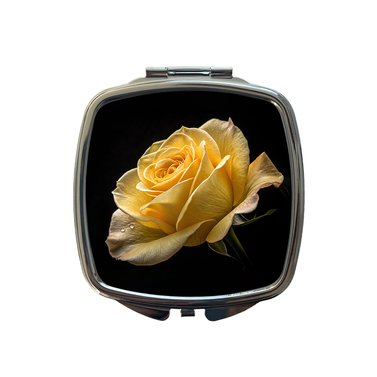 Yellow Rose Small Travel Purse Handbag Pocket Makeup Compact Mirror