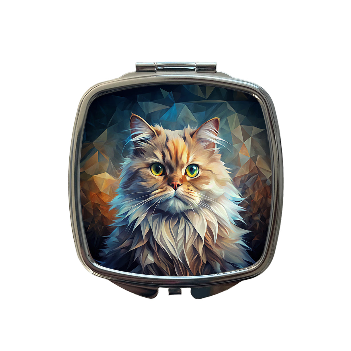 Persian Cat Contemporary Art Small Travel Purse Handbag Pocket Makeup Compact Mirror