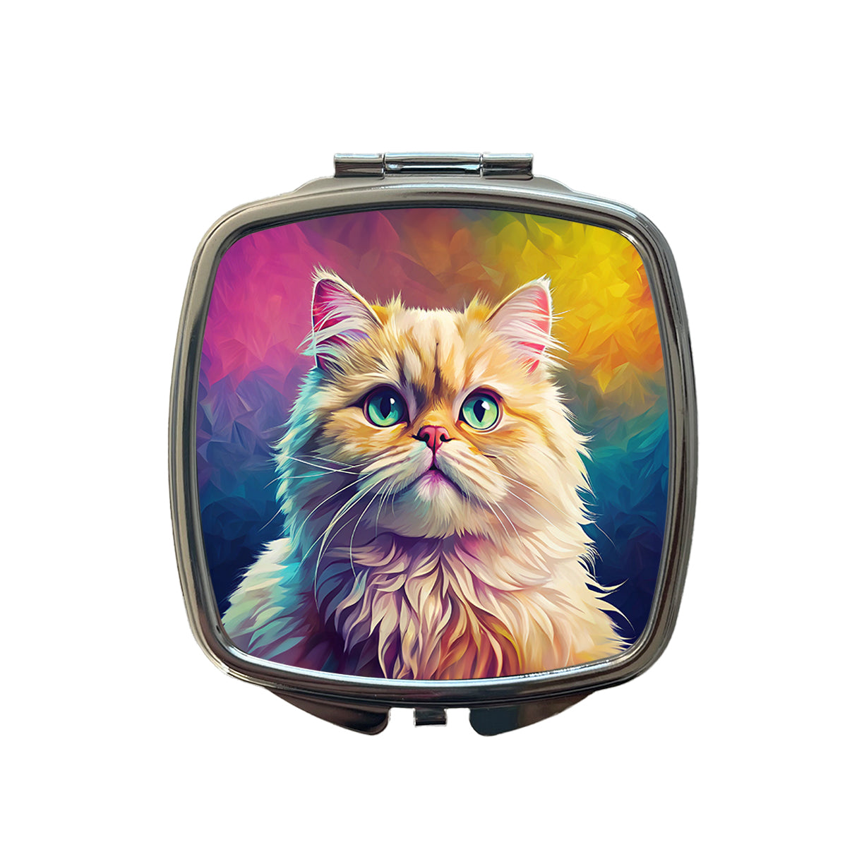 Persian Cat Pop Art Small Travel Purse Handbag Pocket Makeup Compact Mirror