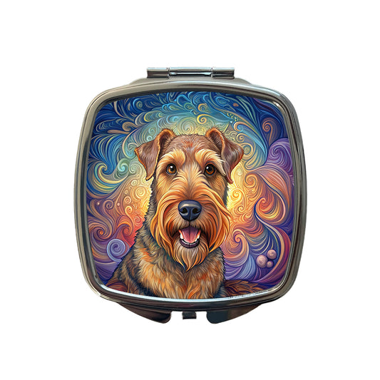 Airedale Terrier Dog Art Nouveau Small Travel Purse Handbag Pocket Makeup Compact Mirror