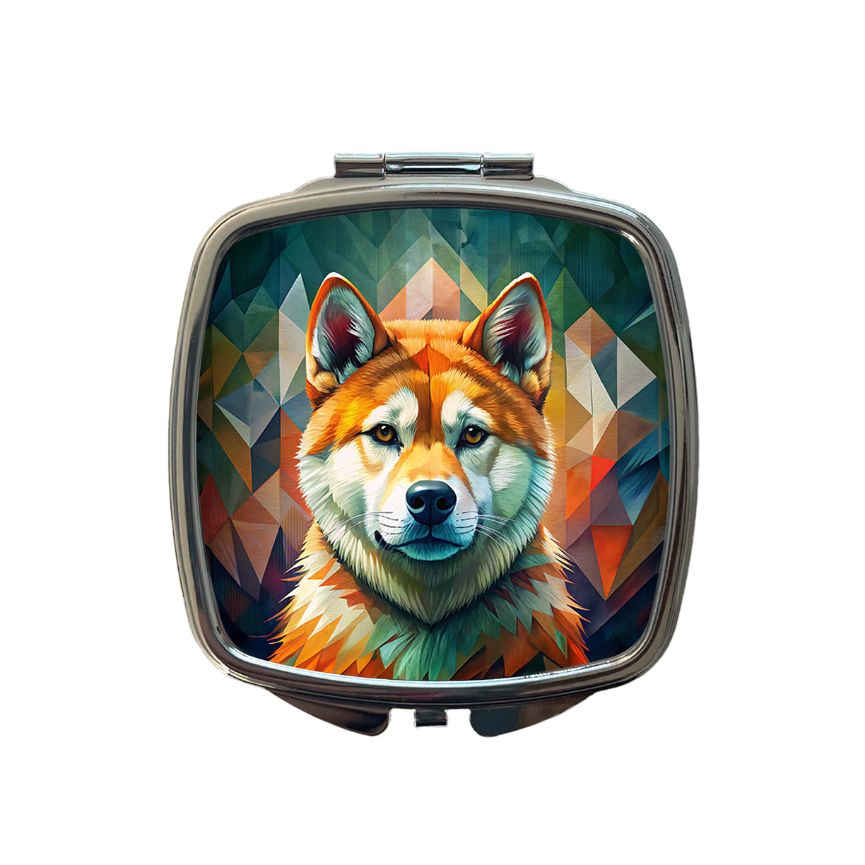 Akita Dog Contemporary Art Small Travel Purse Handbag Pocket Makeup Compact Mirror