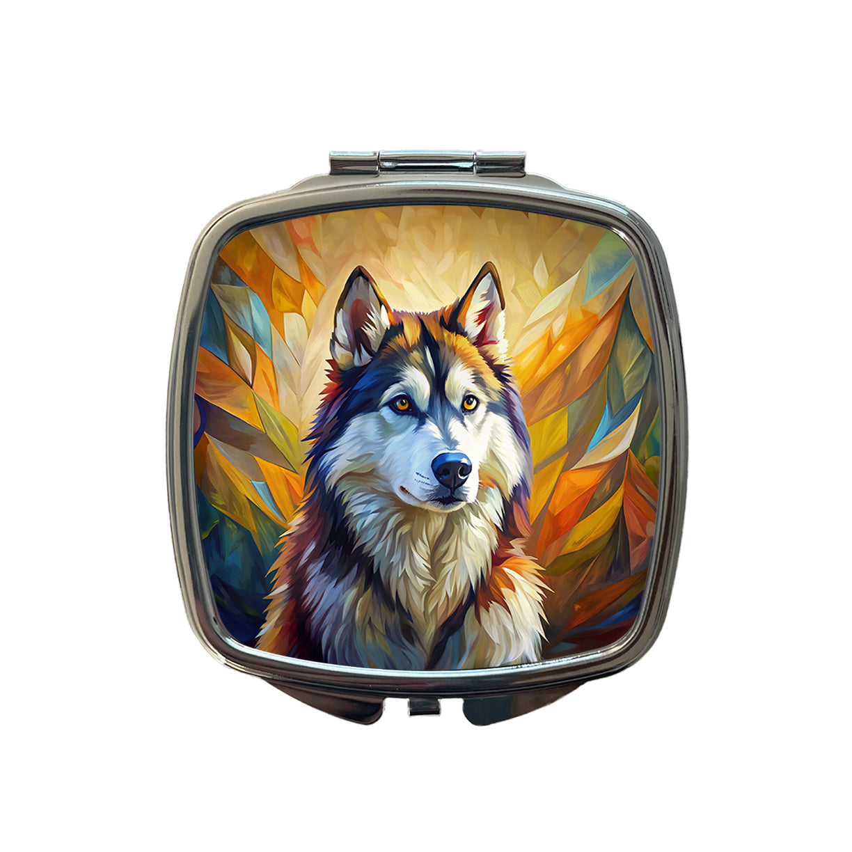 Alaskan Malamute Dog Expressionism Art Small Travel Purse Handbag Pocket Makeup Compact Mirror