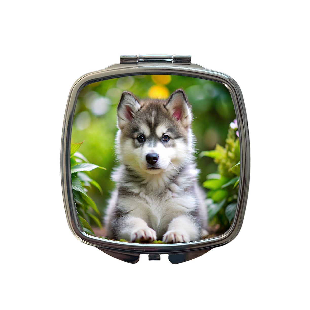 Alaskan Malamute Dog Puppy Photo Small Travel Purse Handbag Pocket Makeup Compact Mirror