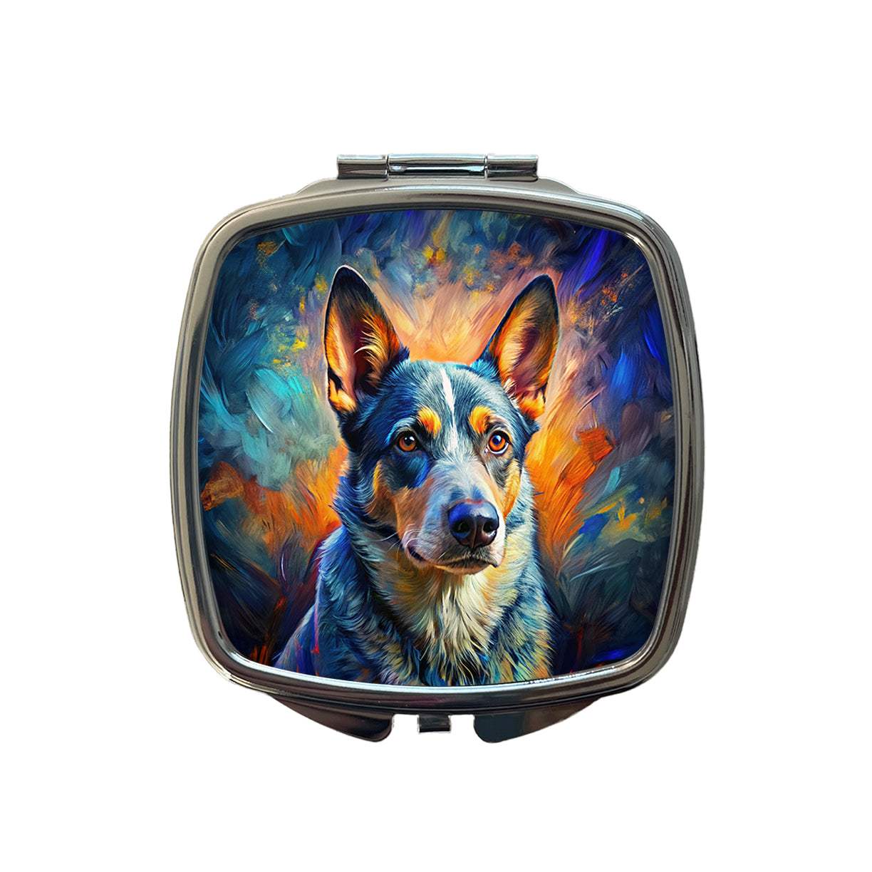 Australian Cattle Dog Expressionism Art Small Travel Purse Handbag Pocket Makeup Compact Mirror