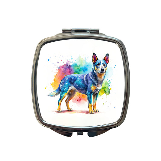 Australian Cattle Dog Watercolor Style Small Travel Purse Handbag Pocket Makeup Compact Mirror
