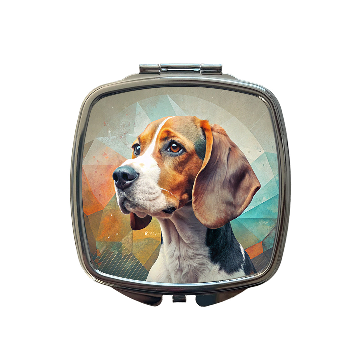 Beagle Dog Contemporary Art Small Travel Purse Handbag Pocket Makeup Compact Mirror