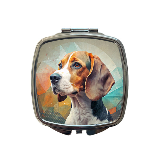 Beagle Dog Contemporary Art Small Travel Purse Handbag Pocket Makeup Compact Mirror