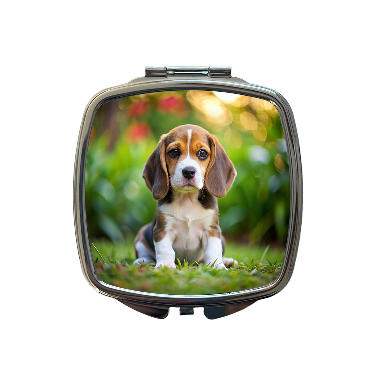 Beagle Dog Puppy Photo Small Travel Purse Handbag Pocket Makeup Compact Mirror