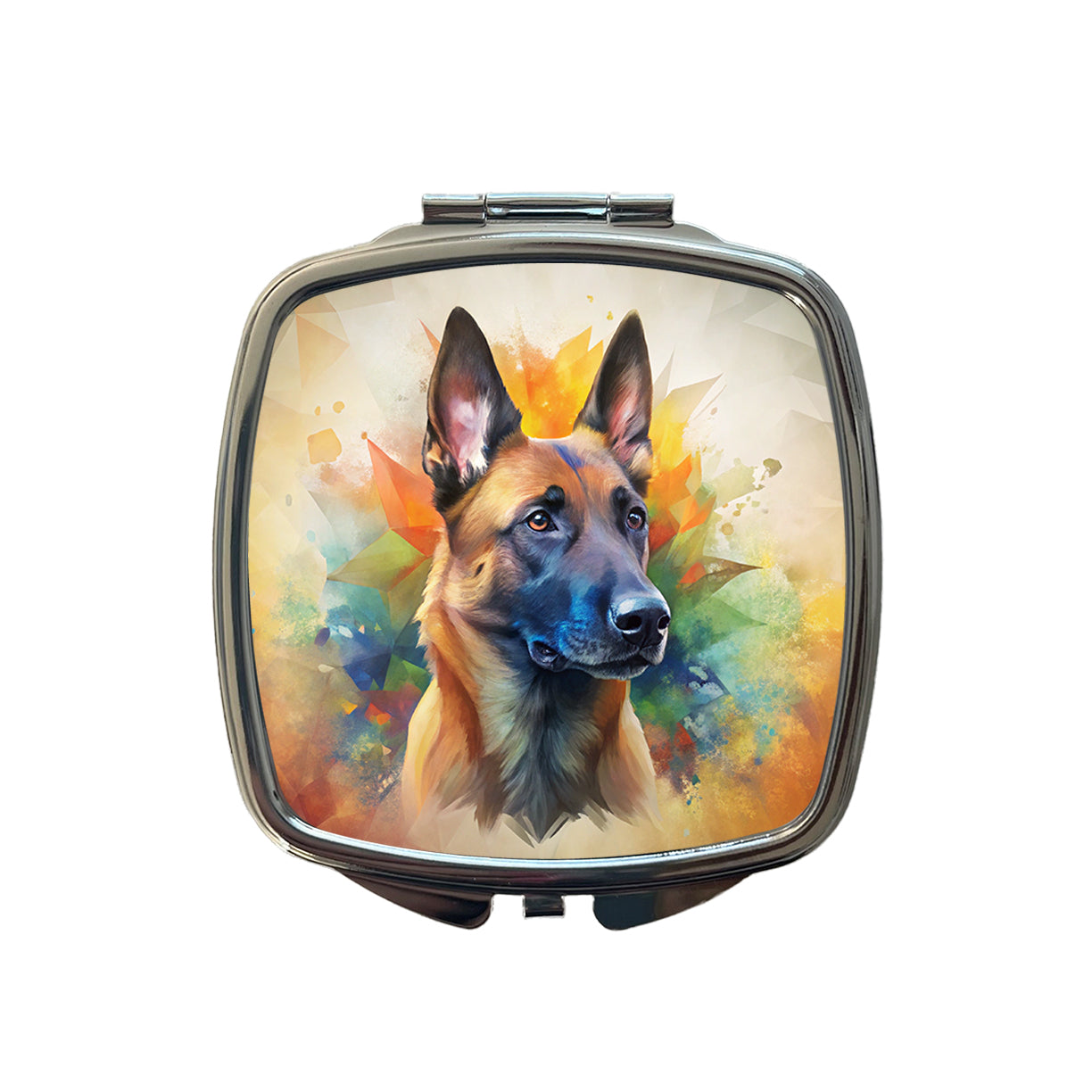 Belgian Malinois Dog Abstract Art Small Travel Purse Handbag Pocket Makeup Compact Mirror