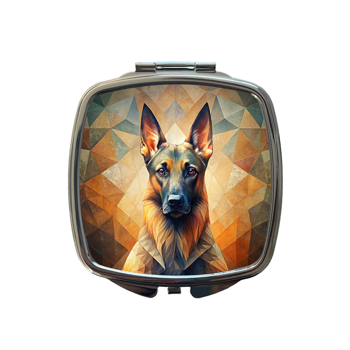 Belgian Malinois Dog Abstract Stylized Art Small Travel Purse Handbag Pocket Makeup Compact Mirror