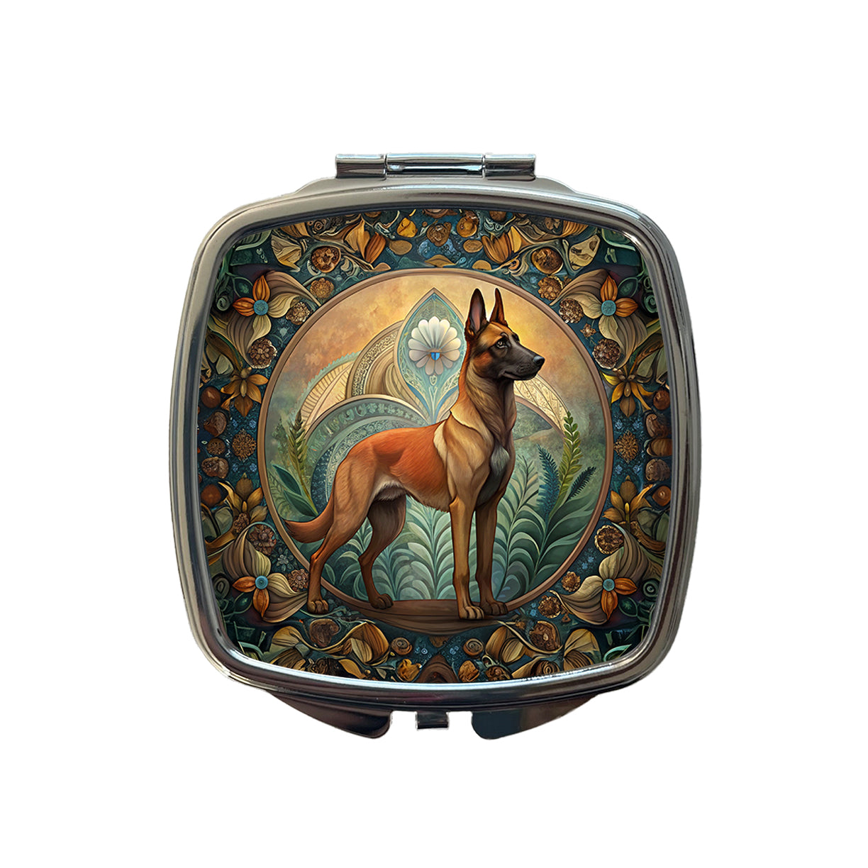 Belgian Malinois Dog Art Nouveau Small Travel Purse Handbag Pocket Makeup Compact Mirror