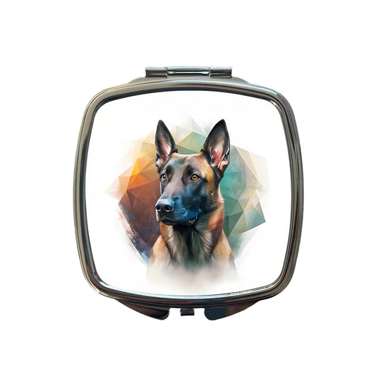 Belgian Malinois Dog Contemporary Art Small Travel Purse Handbag Pocket Makeup Compact Mirror
