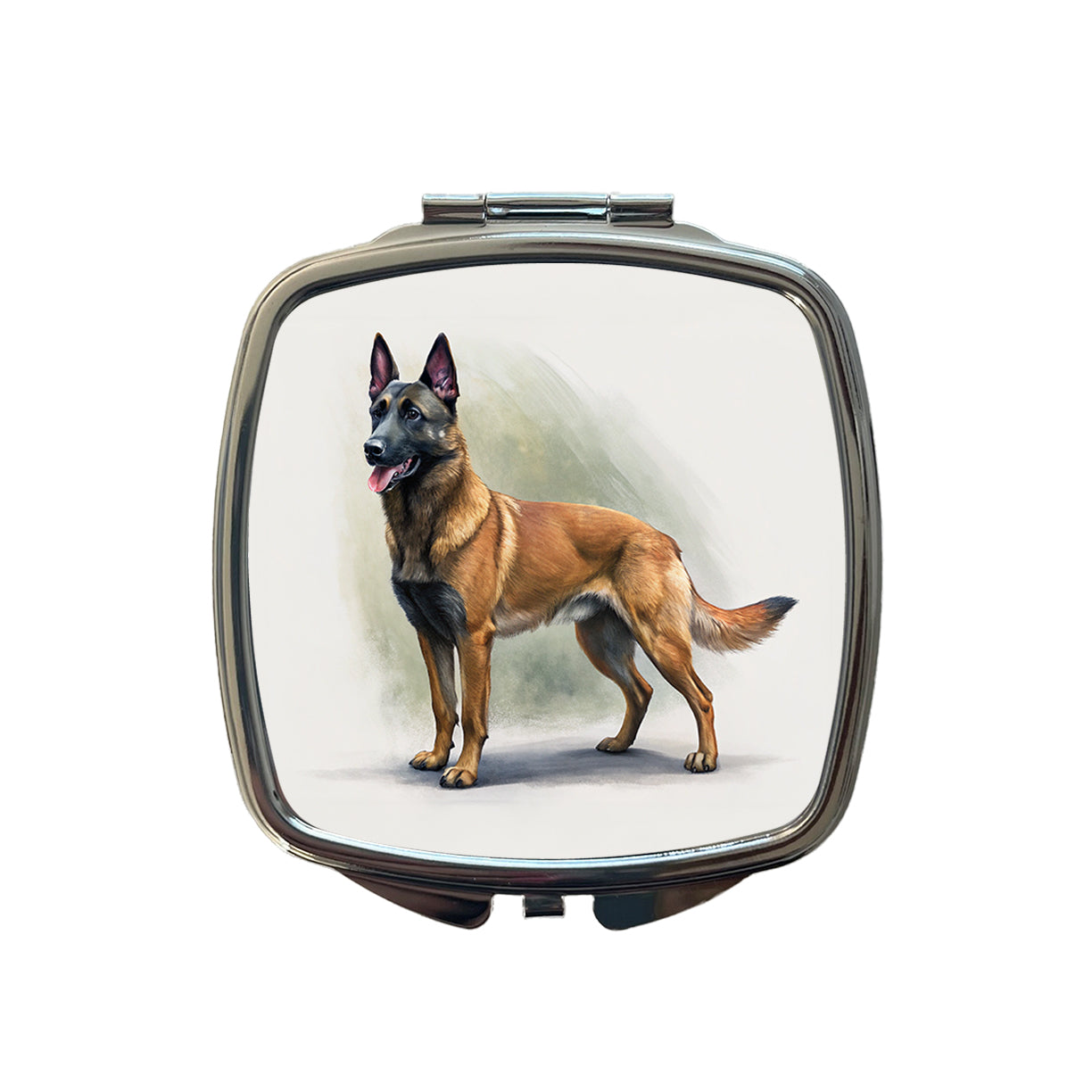 Belgian Malinois Dog Illustration Small Travel Purse Handbag Pocket Makeup Compact Mirror