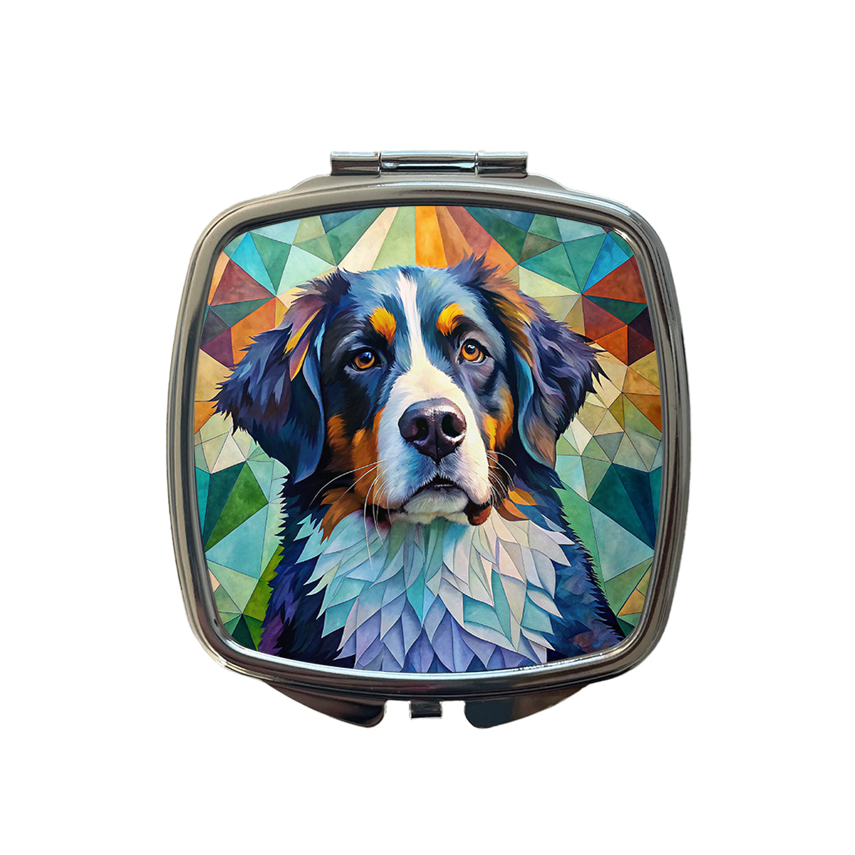 Bernese Mountain Dog Abstract Art Small Travel Purse Handbag Pocket Makeup Compact Mirror