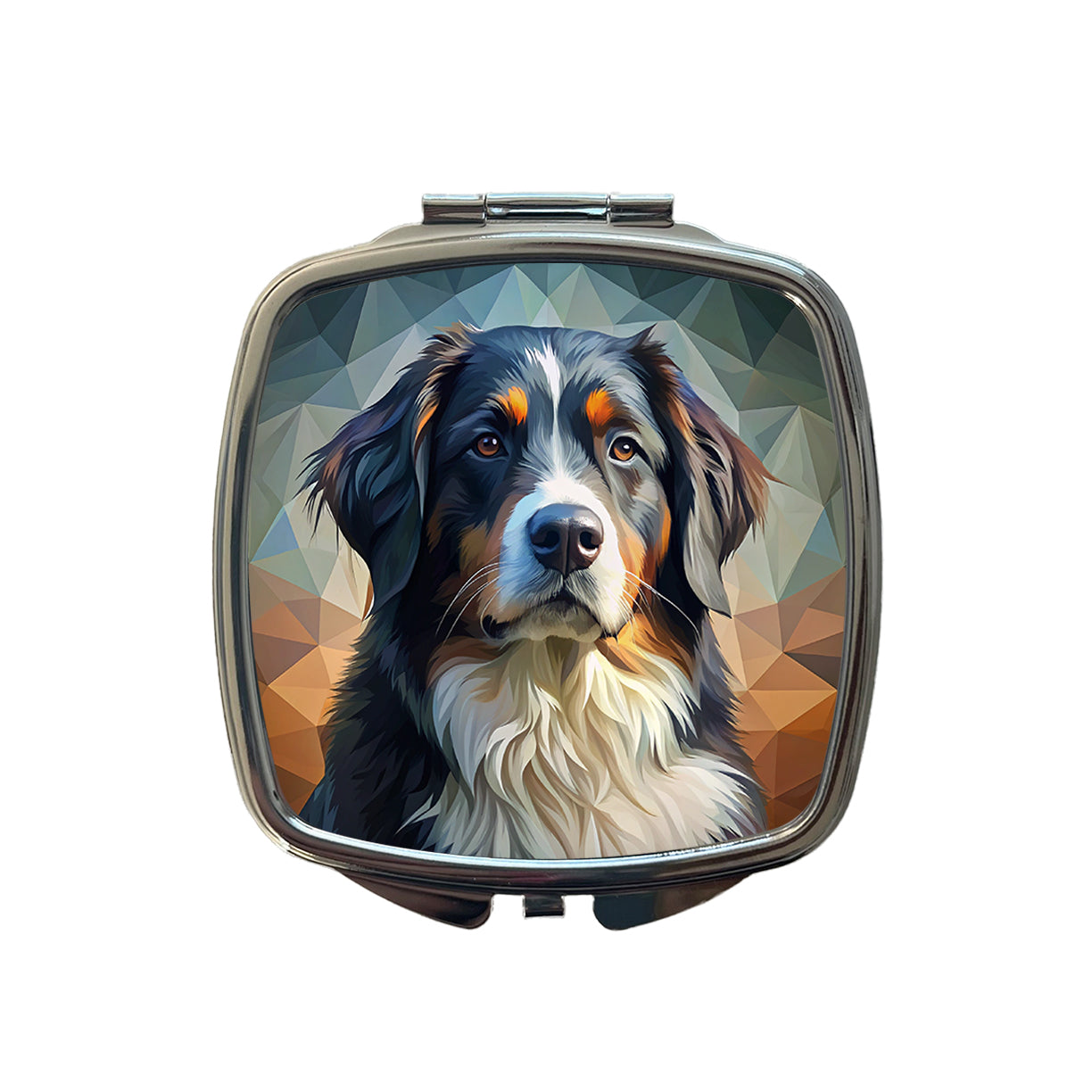 Bernese Mountain Dog Abstract Stylized Art Small Travel Purse Handbag Pocket Makeup Compact Mirror