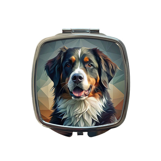 Bernese Mountain Dog Contemporary Art Small Travel Purse Handbag Pocket Makeup Compact Mirror