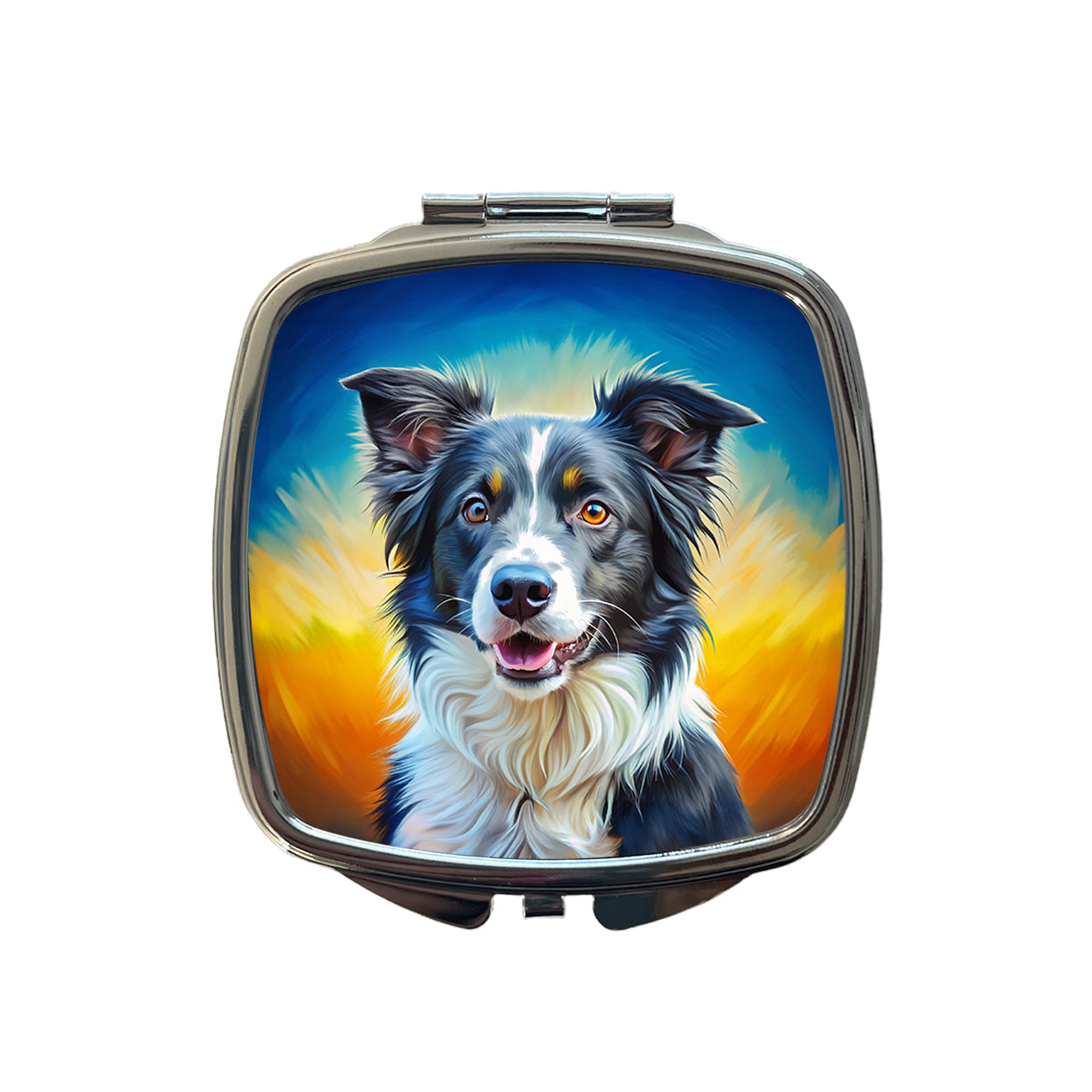 Border Collie Dog Pop Art Small Travel Purse Handbag Pocket Makeup Compact Mirror