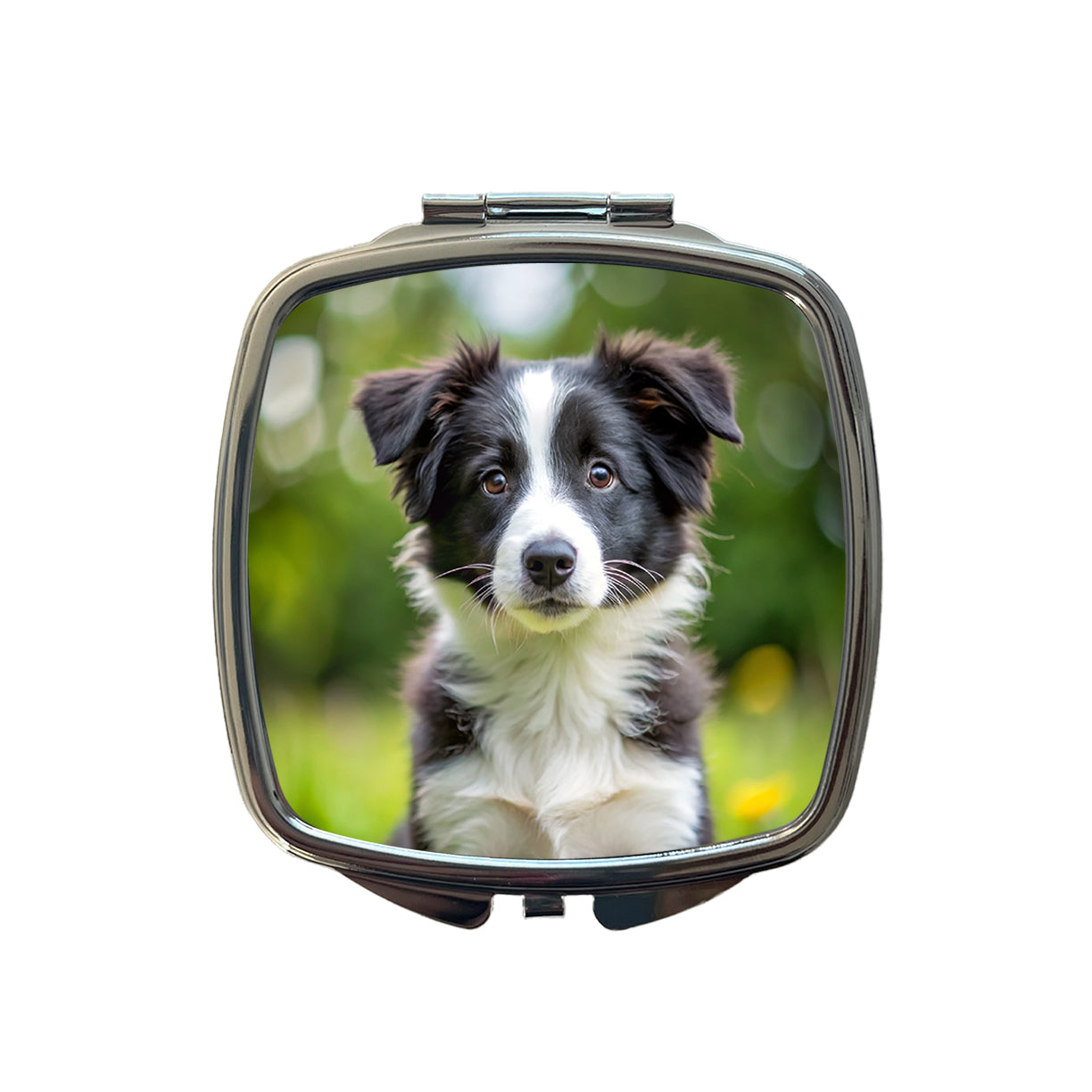 Border Collie Dog Puppy Photo Small Travel Purse Handbag Pocket Makeup Compact Mirror