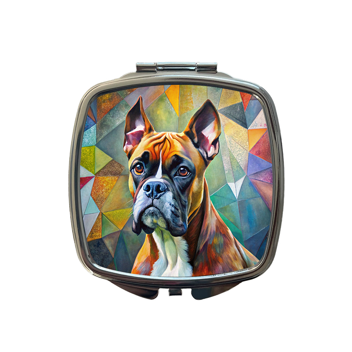 Boxer Dog Abstract Art Small Travel Purse Handbag Pocket Makeup Compact Mirror