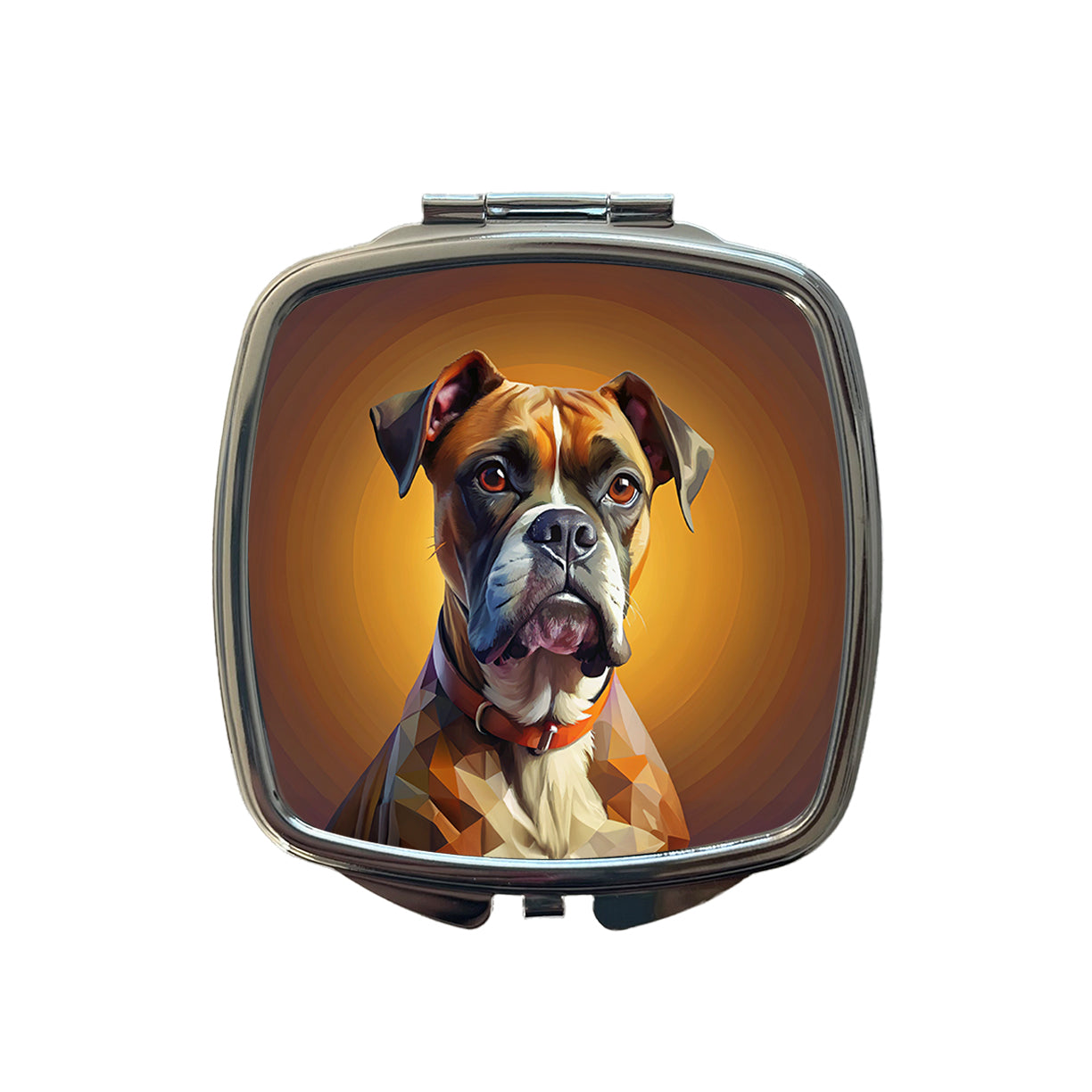 Boxer Dog Contemporary Art Small Travel Purse Handbag Pocket Makeup Compact Mirror