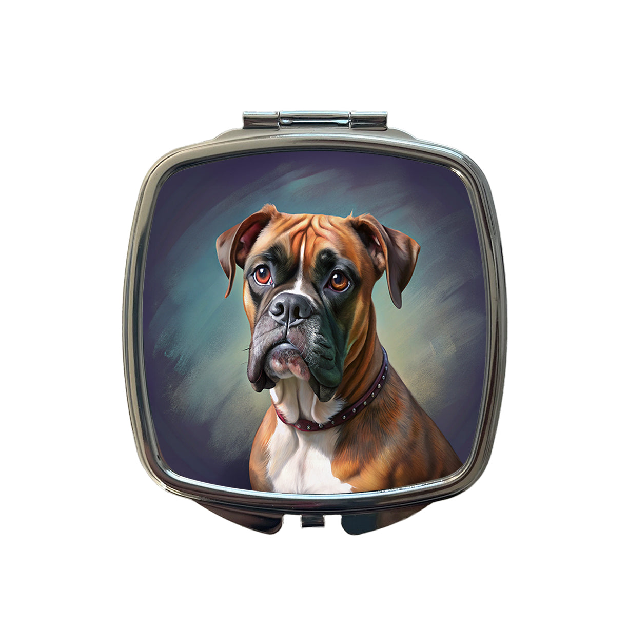 Boxer Dog Illustration Small Travel Purse Handbag Pocket Makeup Compact Mirror