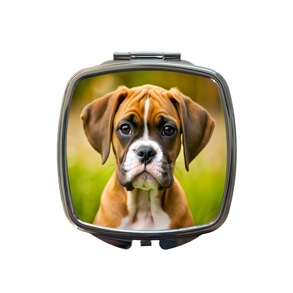 Boxer Dog Puppy Photo Small Travel Purse Handbag Pocket Makeup Compact Mirror
