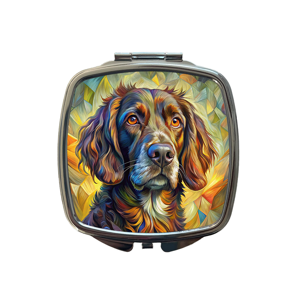 Boykin Spaniel Dog Abstract Art Small Travel Purse Handbag Pocket Makeup Compact Mirror