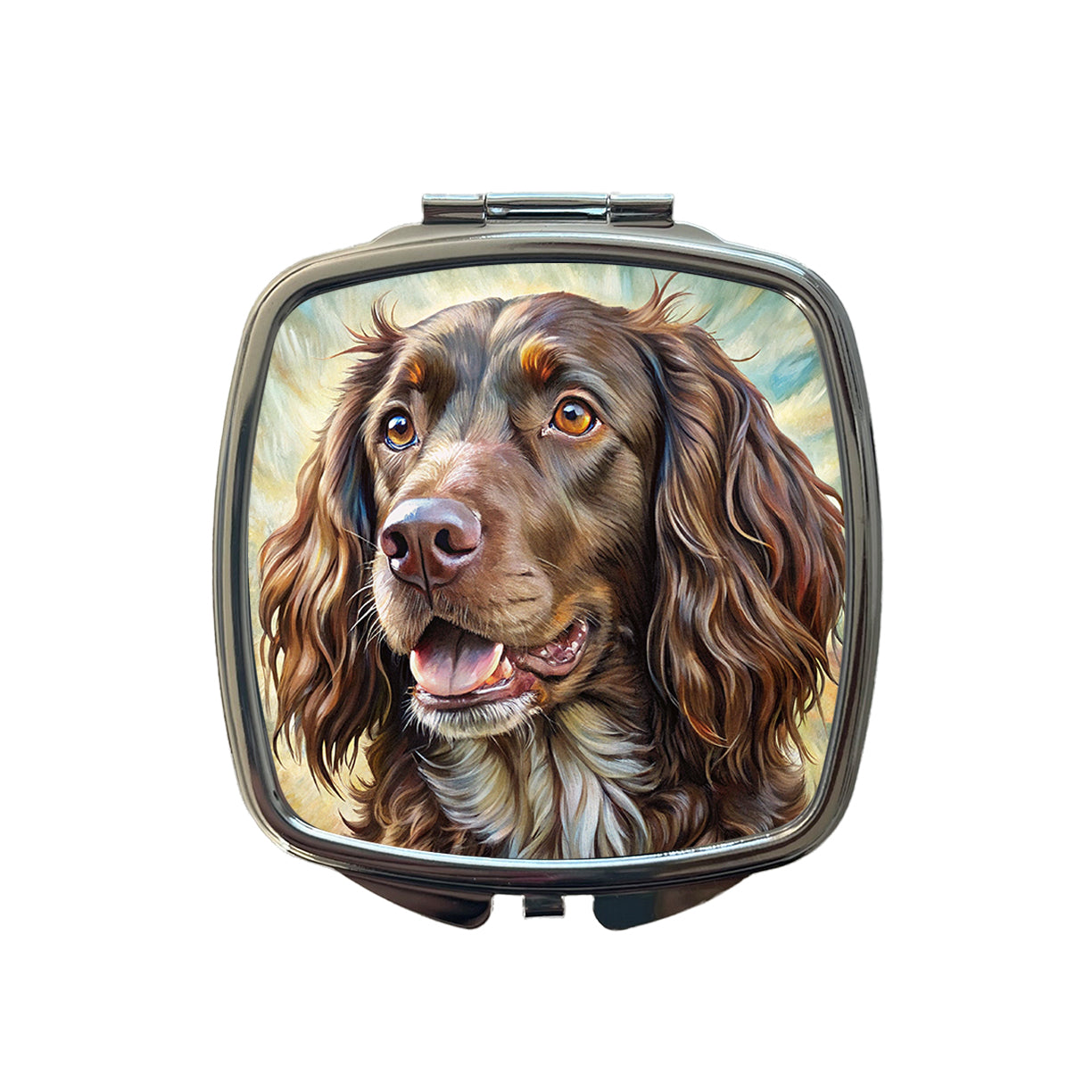 Boykin Spaniel Dog Illustration Small Travel Purse Handbag Pocket Makeup Compact Mirror