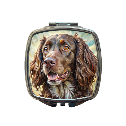 Boykin Spaniel Dog Illustration Small Travel Purse Handbag Pocket Makeup Compact Mirror