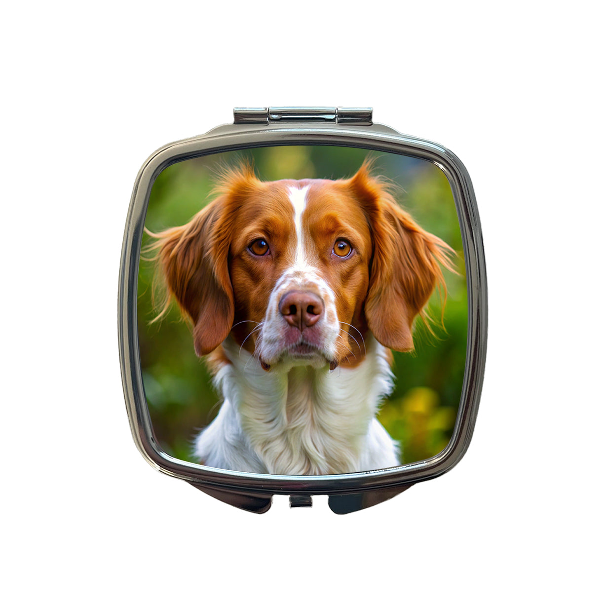 Brittany Spaniel Dog Photo Small Travel Purse Handbag Pocket Makeup Compact Mirror