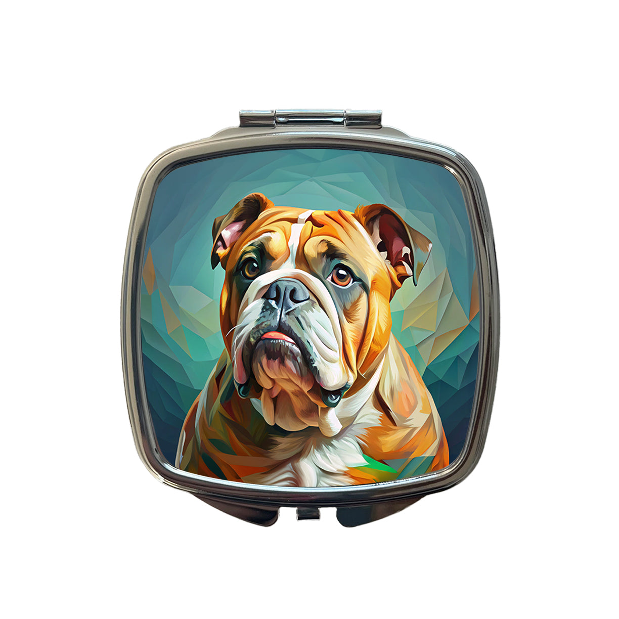 Bulldog Dog Expressionism Art Small Travel Purse Handbag Pocket Makeup Compact Mirror