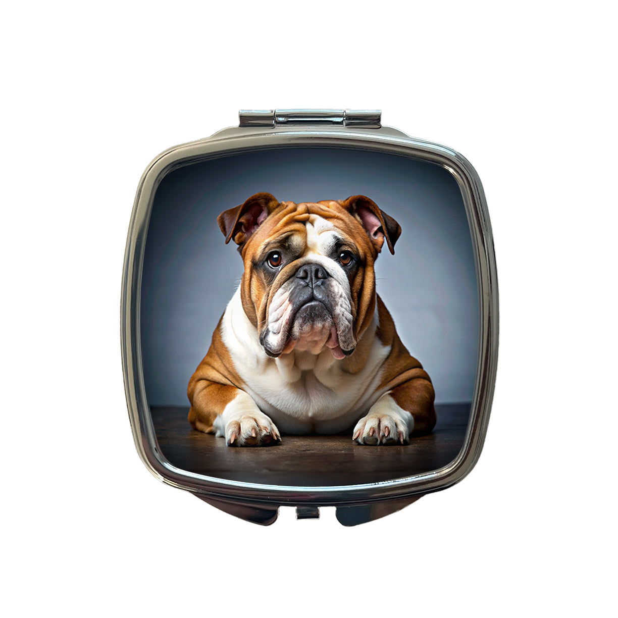 Bulldog Dog Photo Small Travel Purse Handbag Pocket Makeup Compact Mirror