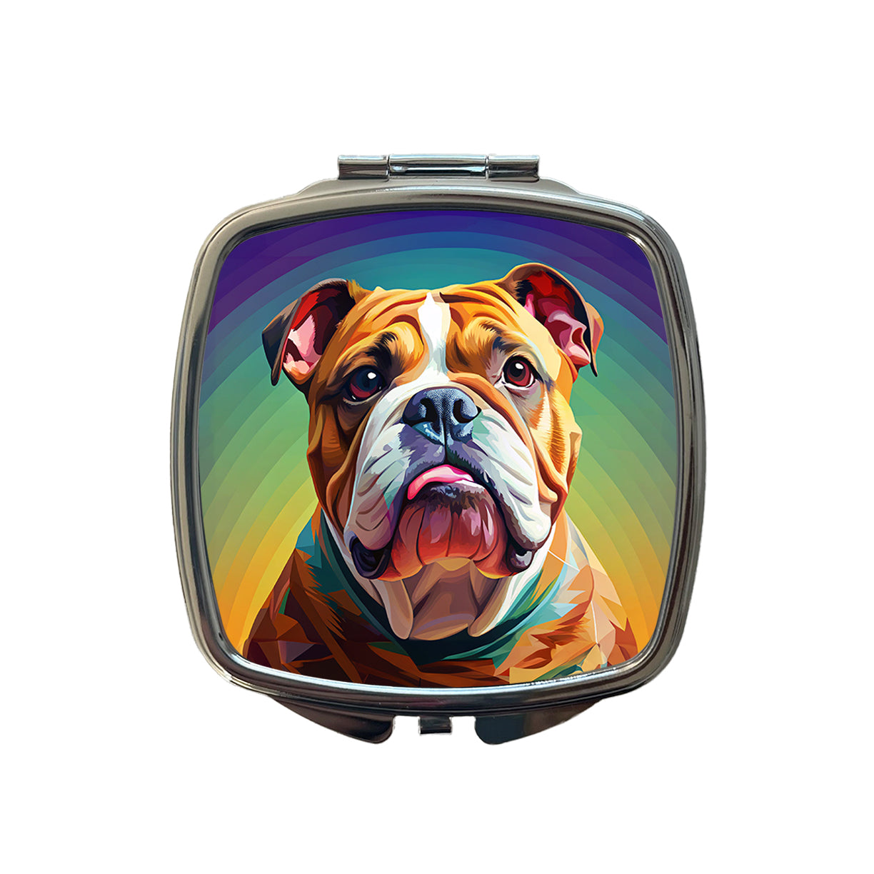 Bulldog Dog Pop Art Small Travel Purse Handbag Pocket Makeup Compact Mirror