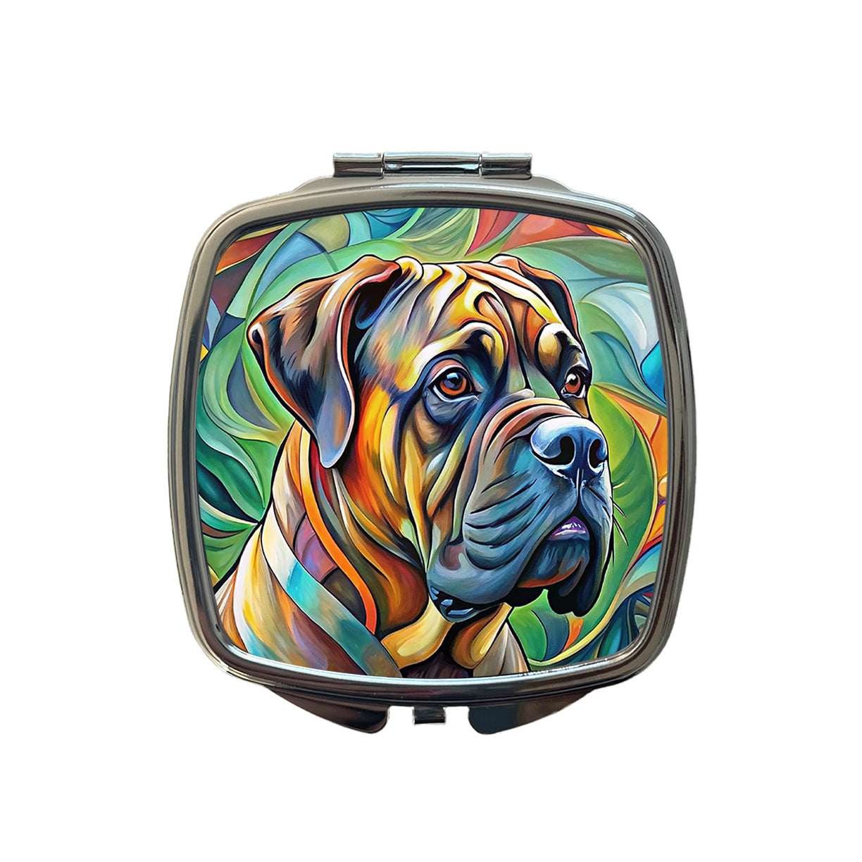 Bullmastiff Dog Abstract Art Small Travel Purse Handbag Pocket Makeup Compact Mirror