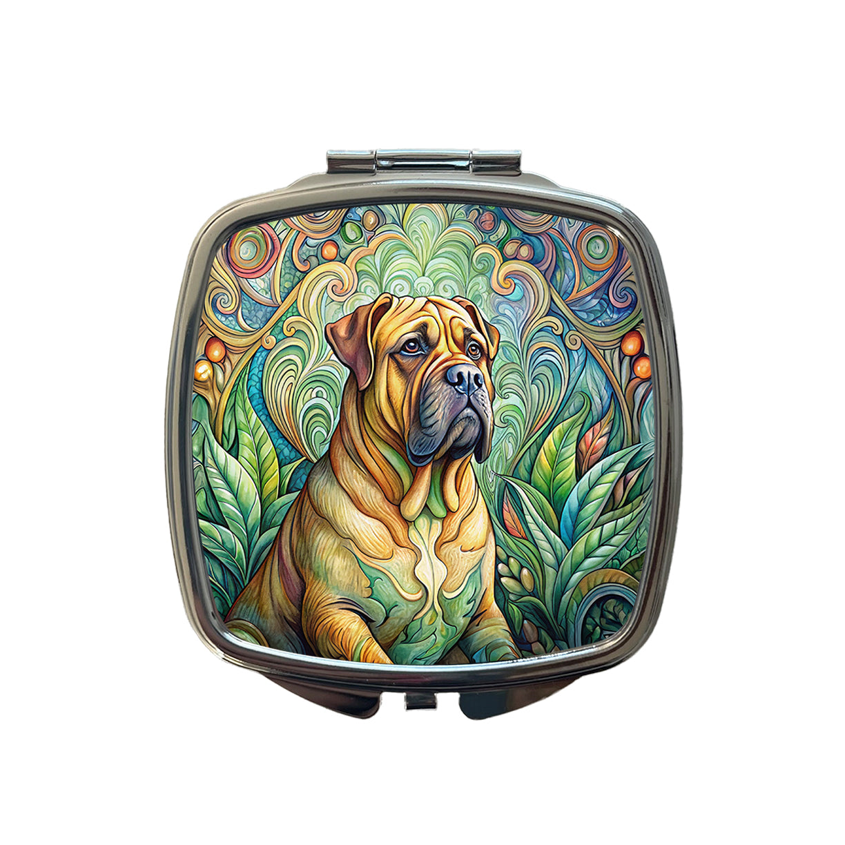 Bullmastiff Dog Art Nouveau Small Travel Purse Handbag Pocket Makeup Compact Mirror