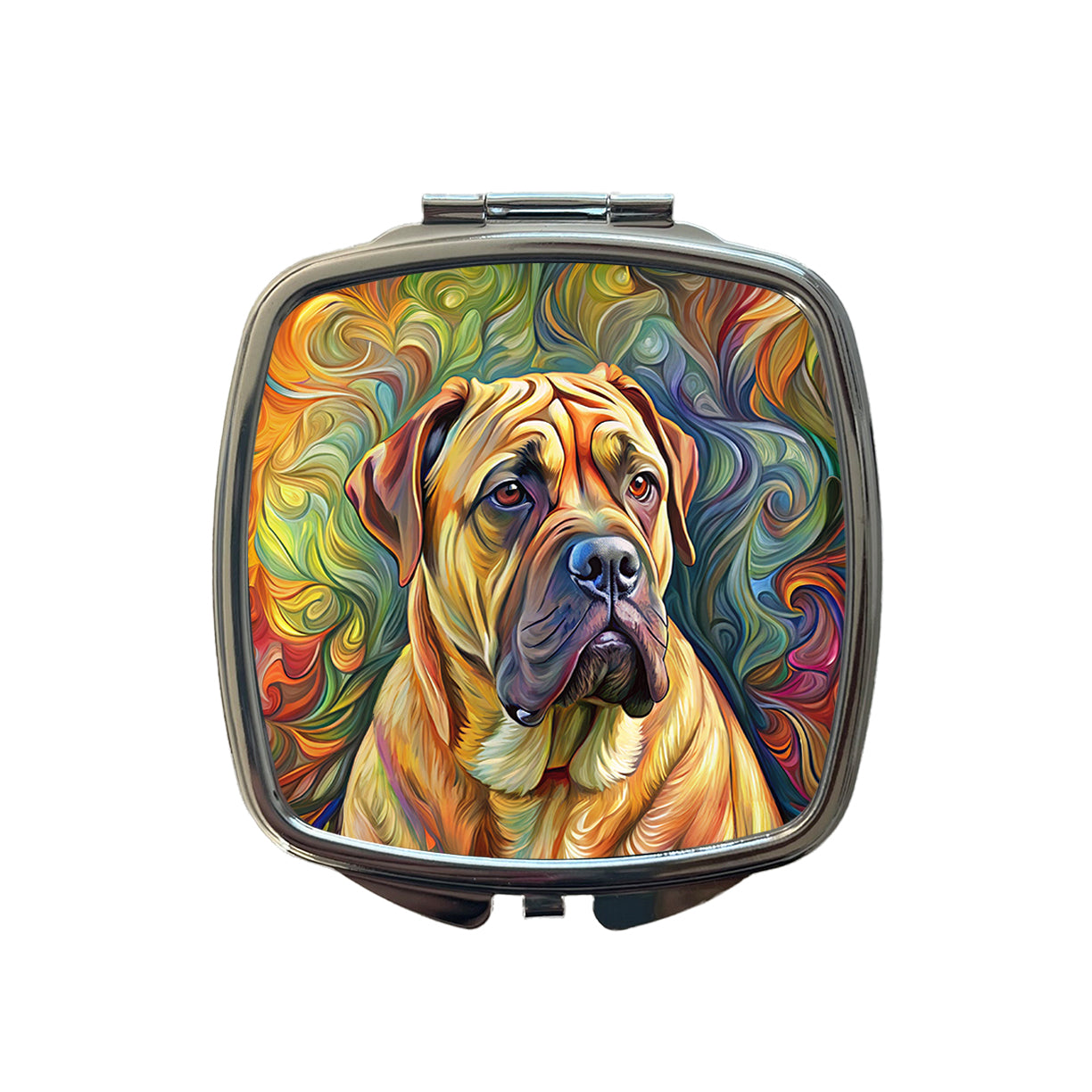 Bullmastiff Dog Expressionism Art Small Travel Purse Handbag Pocket Makeup Compact Mirror