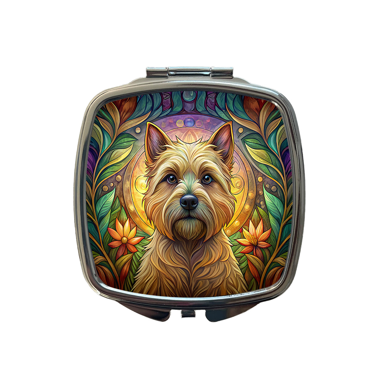 Cairn Terrier Dog Art Nouveau Small Travel Purse Handbag Pocket Makeup Compact Mirror
